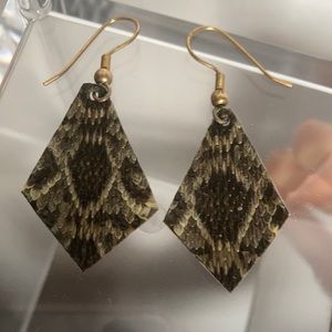 Handmade vegan leather earrings